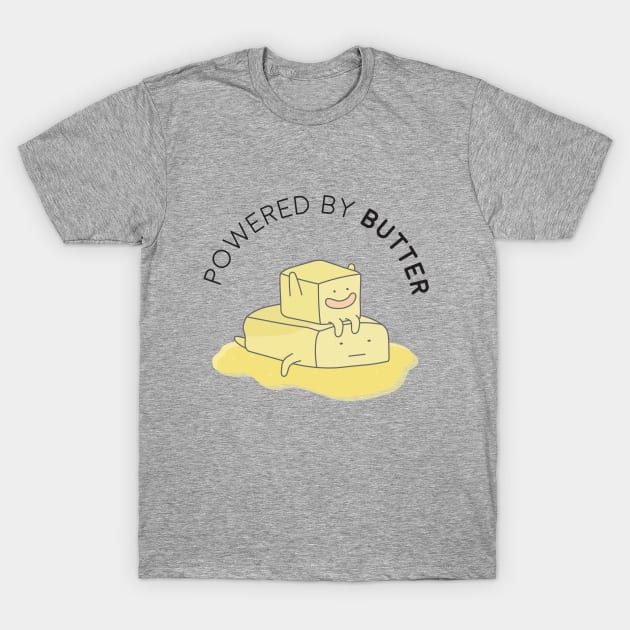 Keto Powered by Butter Low Carb Cute Funny T-Shirt by KetoCarnivoreApparel